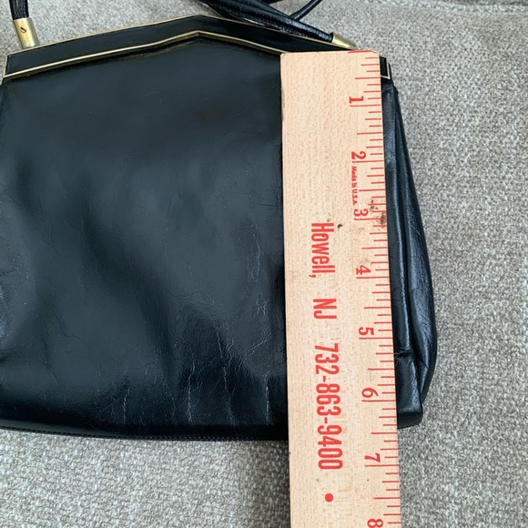 ✨Vintage Gucci Black Leather Shoulder Evening Bag Gold Accent EUC Stunning! - Picture 15 of 16